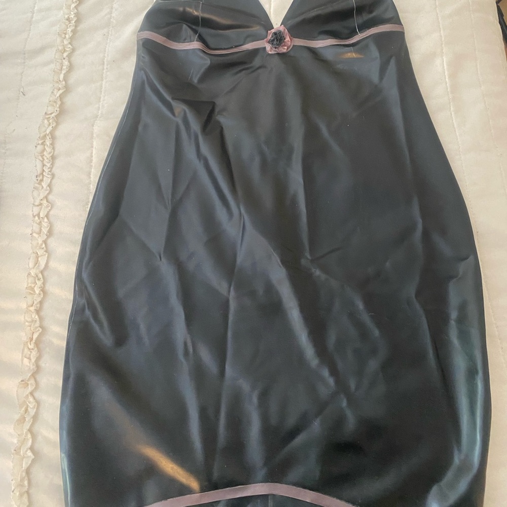 Latex mini halter dress